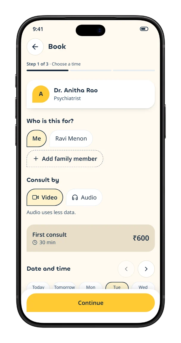 Patient app, step 4: Book a slot