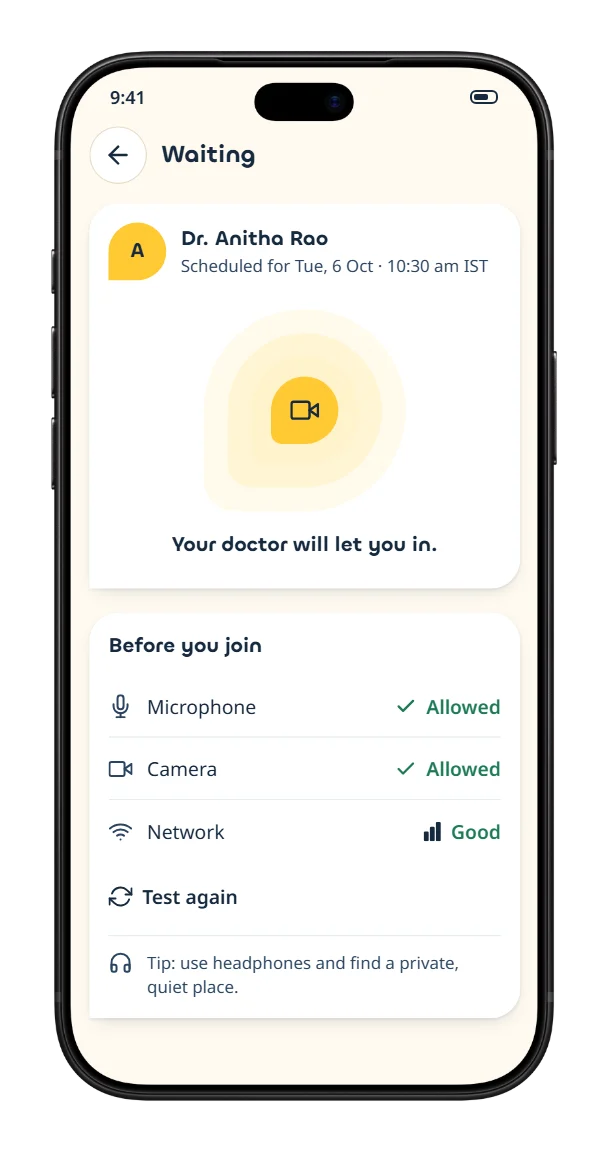 Patient app, step 5: Wait, calmly