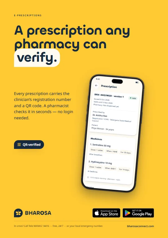 Bharosa launch poster 9: A prescription any pharmacy can verify.