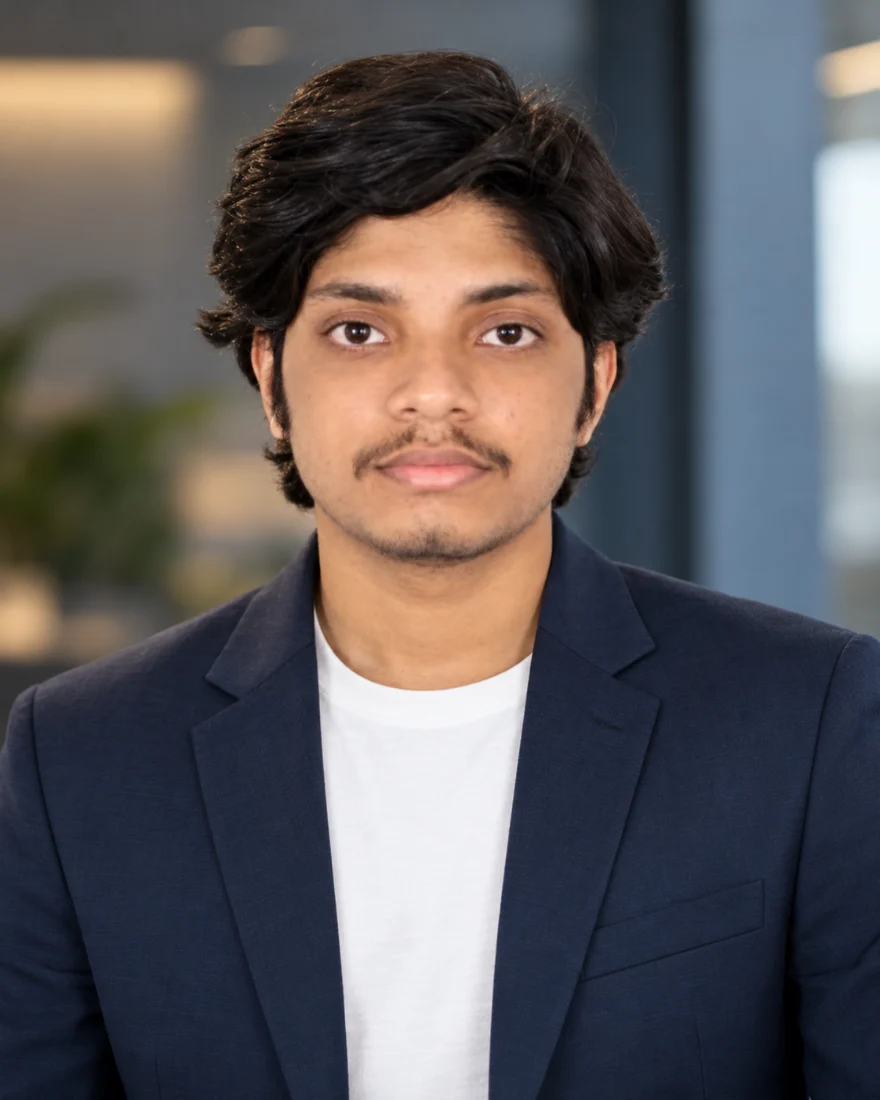 Arjun Raj, founder of Digital Architect, in a navy blazer
