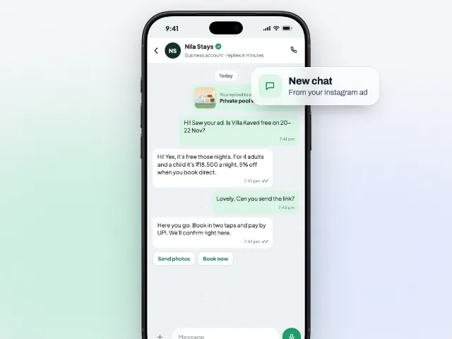 A WhatsApp chat that started from an Instagram ad