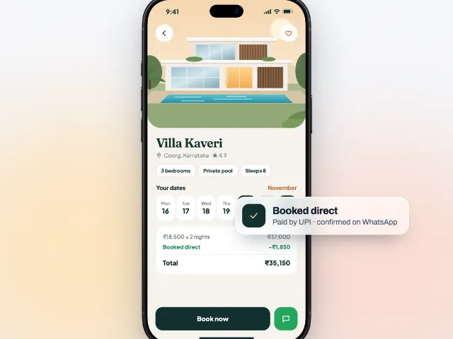 A booking page on a phone with a booking confirmed