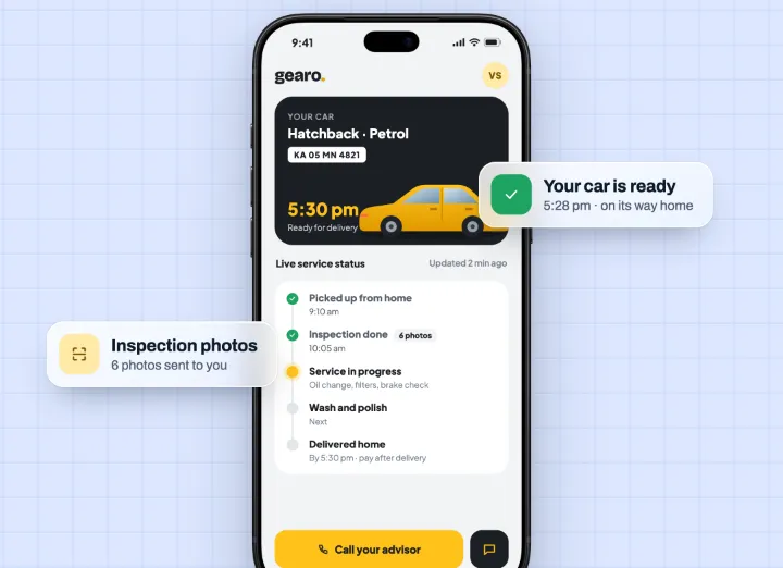Concept design for car service: book, track and pay in one app