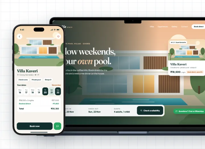 Concept design for stays: direct bookings, without the commission